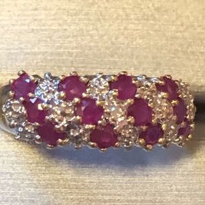 Stampd Gold Ring with Pink and Silver Accents